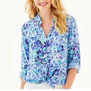 Lilly Pulitzer Seaview Printed Blouse Size XS